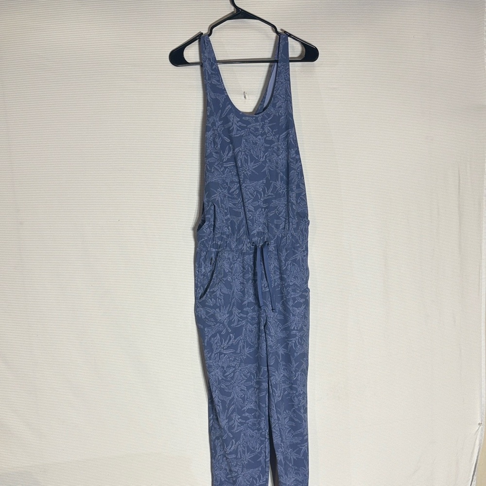 Patagonia Women’s Fleetwith Romper in Blue with Fern Botanical Print- Size M